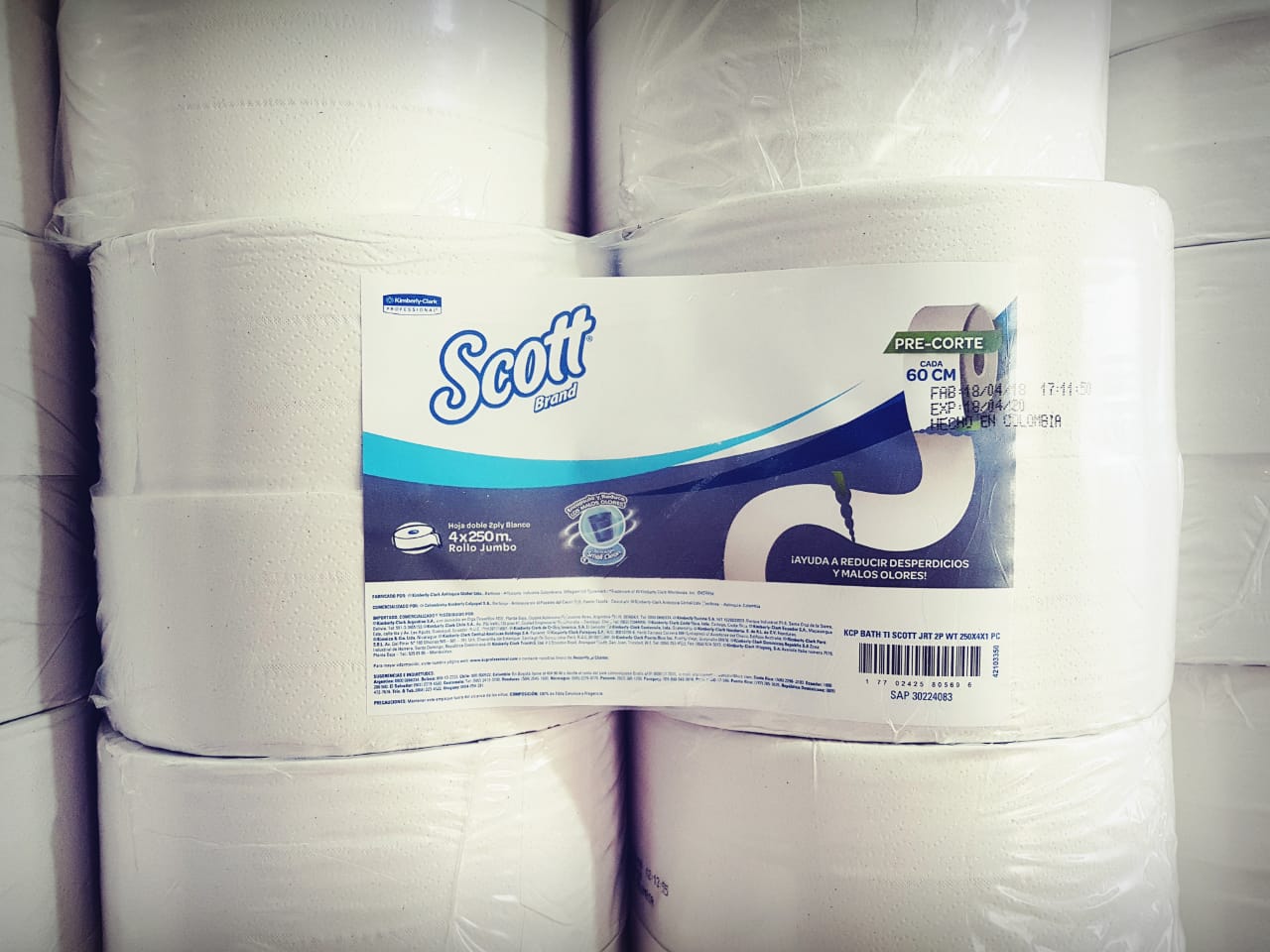papel higienico scott jumbo precorte inteligente 250 mts institucional empresarial dispensador mod kimberly clark professional - ippoecuador distribuidor mayorista productos de limpieza quito