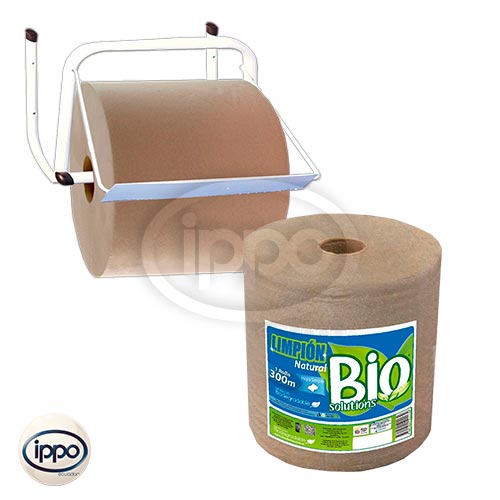 limpion industrial de papel 300 metros biosolutions color natural cafe ippo ecuador distribuidor quito
