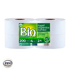 papel higienico institucional jumbo 200 metros doble hoja blanco biosolutions unilimpio distribuidor directo ippo ecuador al por mayor