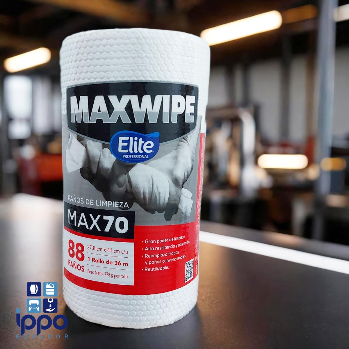 maxwipe-x70-blanco-ippoecuador-distribuidor-elite-professional-1TTEC000603-pano-de-limpieza-industrial-quito-limpion-mecanicas-cocina-reusable
