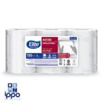 Rollo de toalla de manos Elite 135 metros blanca hoja sencilla con autocorte