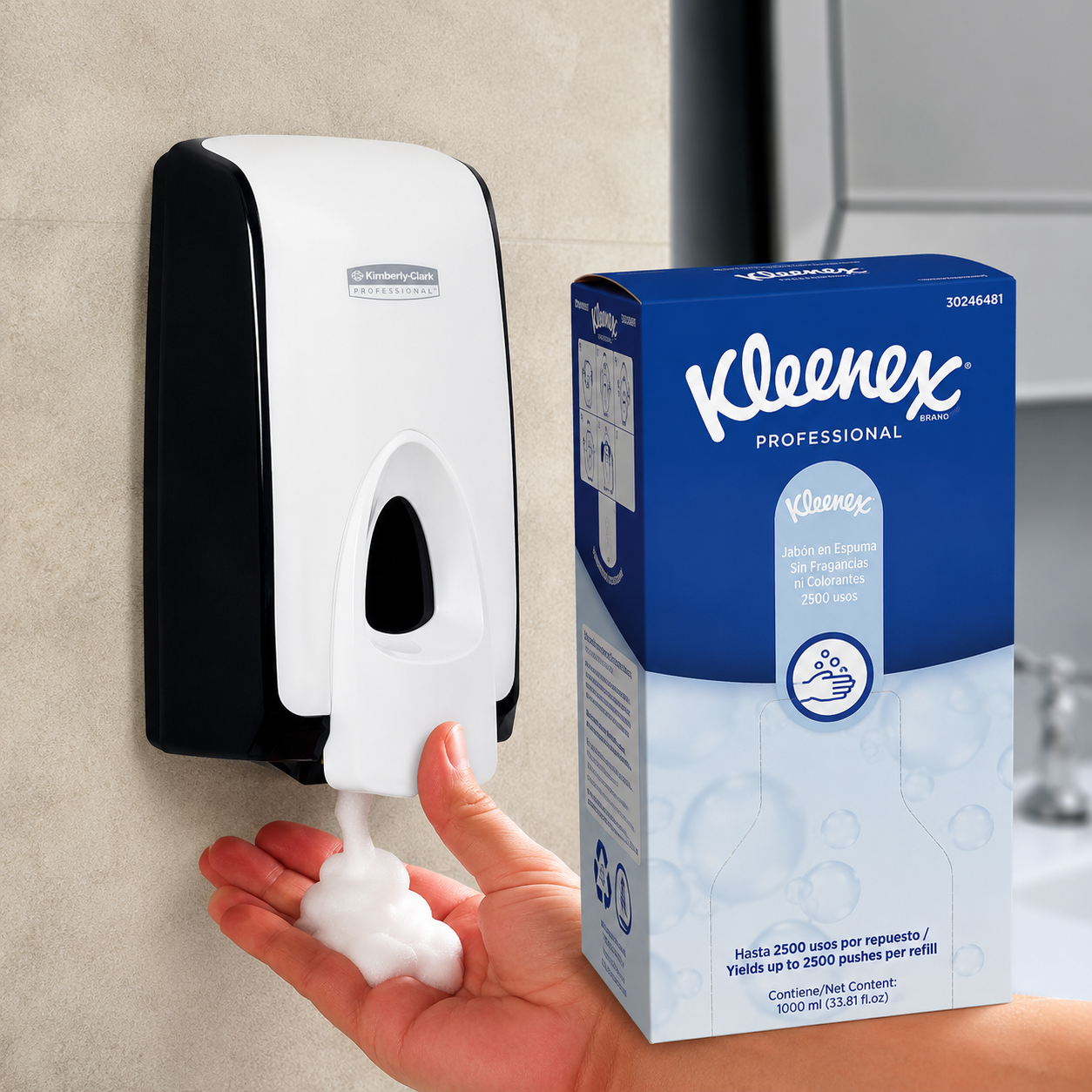 Jabón espuma antibacterial neutro Kleenex Suave 1000 ml caja x4 Kimberly-Clark