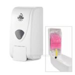 Dispensador de jabón líquido o gel para rellenar, plástico blanco Unilimpio