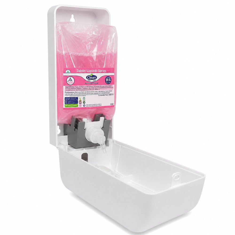 Dispensador de jabón o alcohol spray Unilimpio, vista de detalle