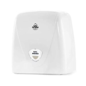 Dispensador de papel higiénico jumbo de plástico blanco Unilimpio