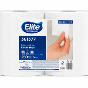 Papel higiénico jumbo Elite Excellence 250 m doble hoja, paquete de 6 rollos