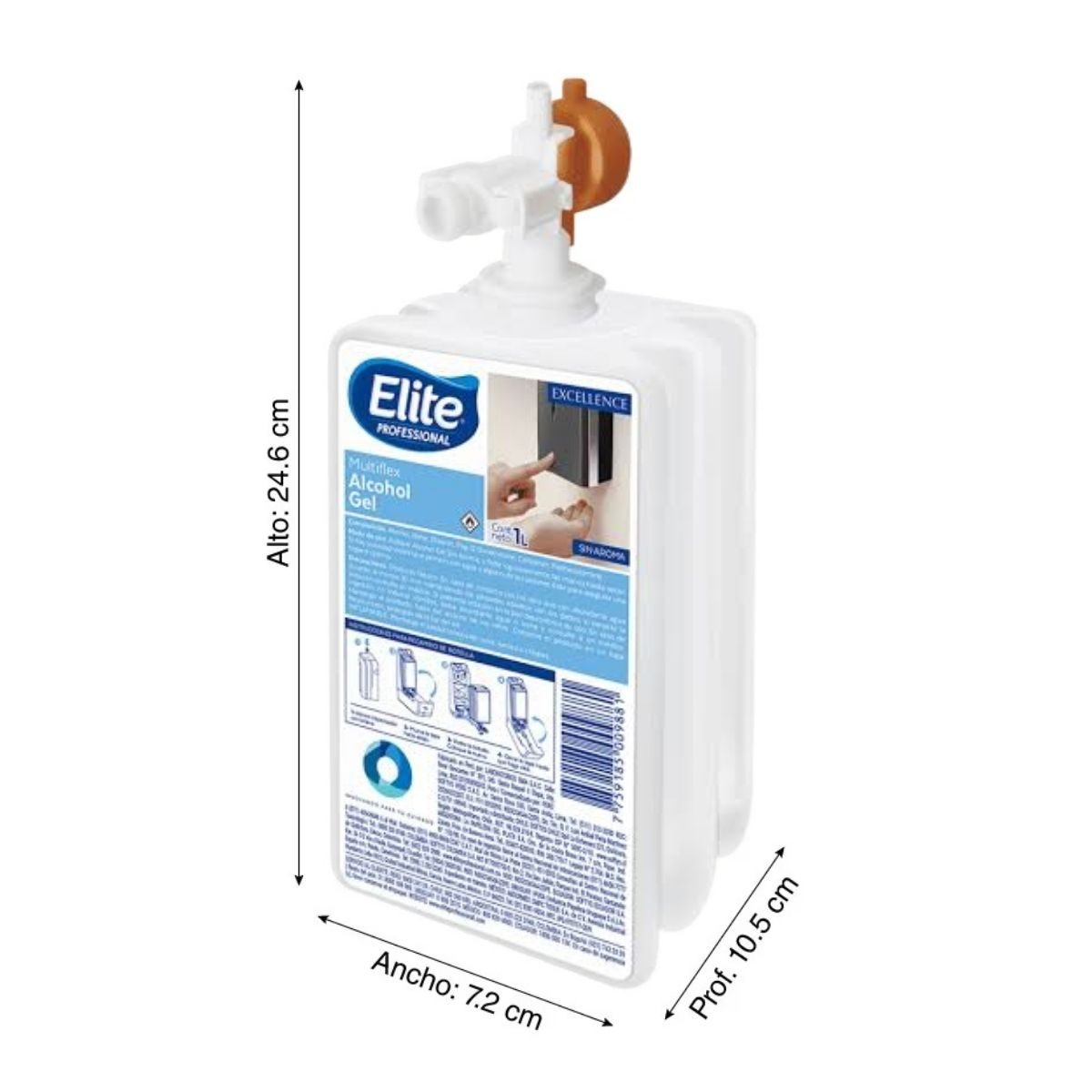 Alcohol gel para manos Elite Multiflex al 70 por ciento, 1000 ml